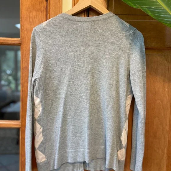 Charter Club grey and pink with sequins cardigan sweater, size M - Picture 4 of 4